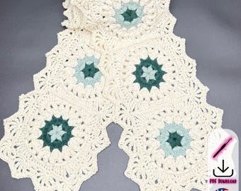 Bufanda cuadrada de la abuela / Patrón de crochet