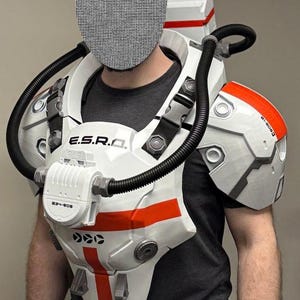 Traje espacial de ficção científica com armadura de peito para cosplay | Adereço de filme impresso em 3D para vestir