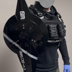 Sci-Fi Security Tactical Unit Vest and Riot Shield | 3D Printed, Wearable Movie Prop