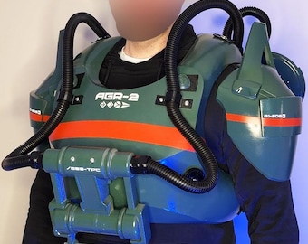 SciFi 3D Printed Mech-Inspired Chest Armor, Wearable Cosplay Costume for Film/TV/Halloween