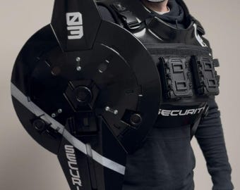 SciFi 3D Printed Tactical Vest w/ Shield, Wearable Cosplay Costume for Film/TV/Halloween