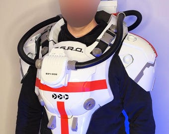 SciFi 3D Printed Space Suit-Inspired Chest Armor, Wearable Cosplay Costume for Film/TV/Halloween