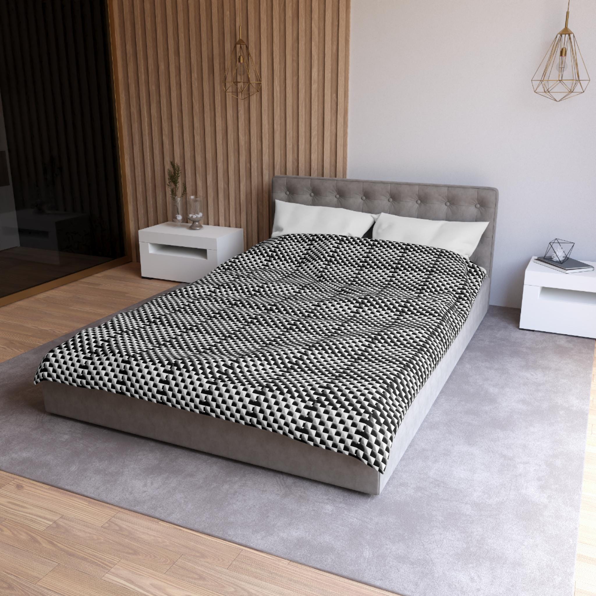 Chic Checkers Duvet Cover | Modern Home Bedding, Dorm Decor, Minimalist Bedroom, Gift, Home Textile Sizes, Black and White, Alternative