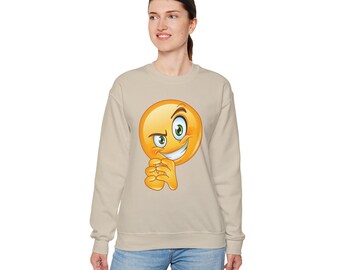 Funny Greedy Face Sweatshirt: Unisex Smiley Pullover