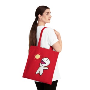 Two types of  people: at Day Red Funny Organic Cotton Tote Bag