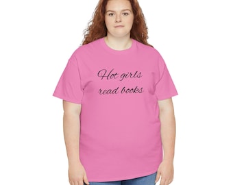 Heiße Mädchen lesen Bücher gesticktes Unisex T-Shirt, Buch-Liebhaber-Geschenk