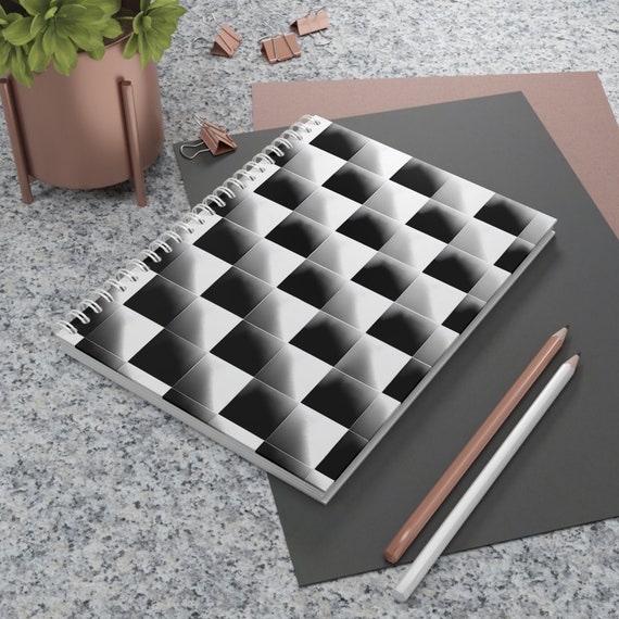Checkers Spiral Notebook