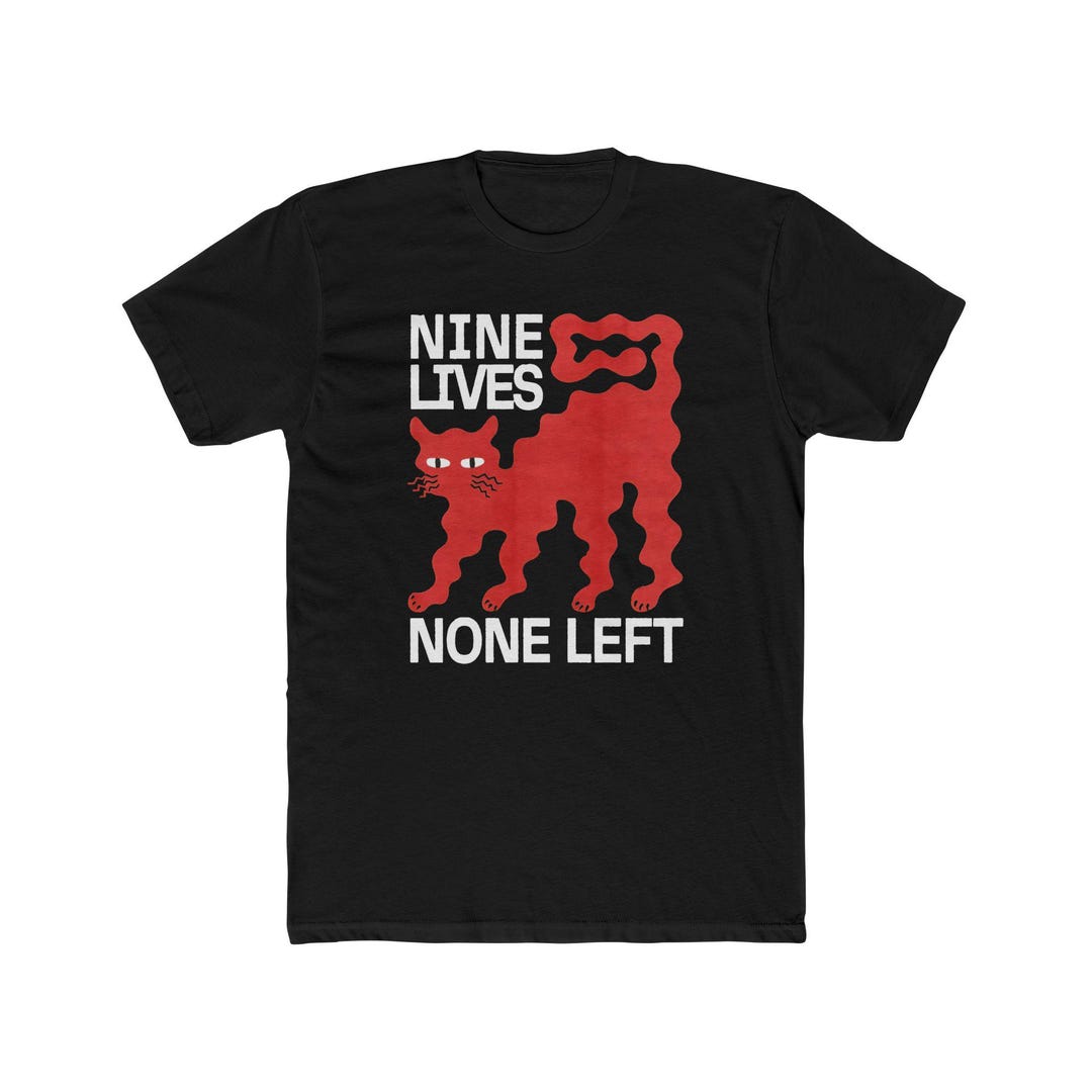 Nine Lives Cat Illustration T-shirt | Cat Lovers Tee, Cat Fashion