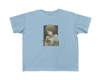 Anime Kids Tee - Anime Girl Plant Is My Diet Kid's Fine Jersey Tee - Durable Kid's Tee - Anime Children Apparel - Anime Kid's Fashion