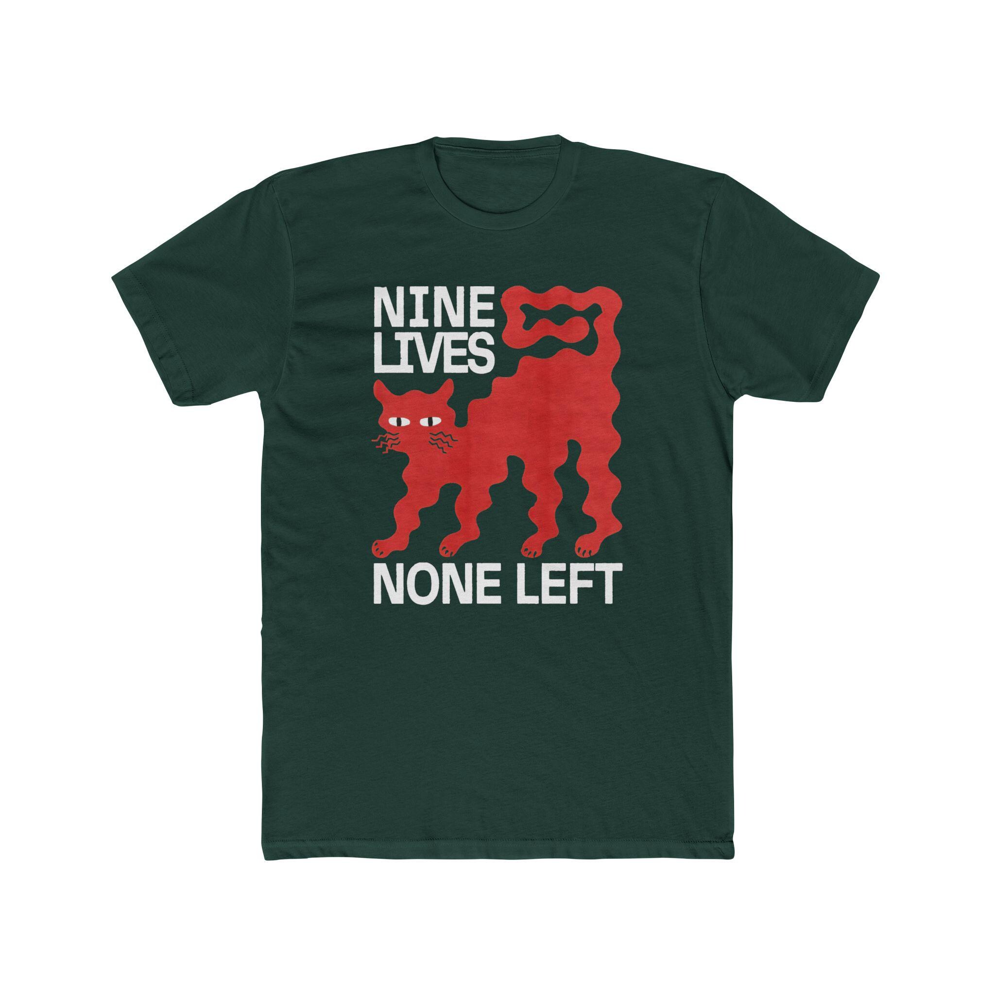 Nine Lives Cat Illustration T-shirt | Cat Lovers Tee, Cat Fashion