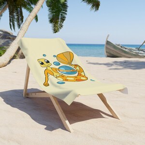 Funny Yellow Mermaid Beach Towel: Soft Polyester-Cotton Blend