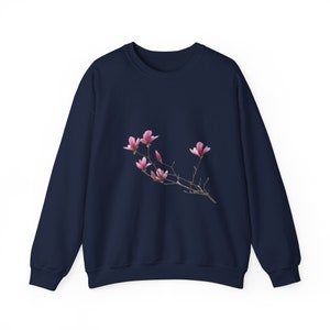 Floral Print Unisex Sweatshirt: Cotton-Poly Blend