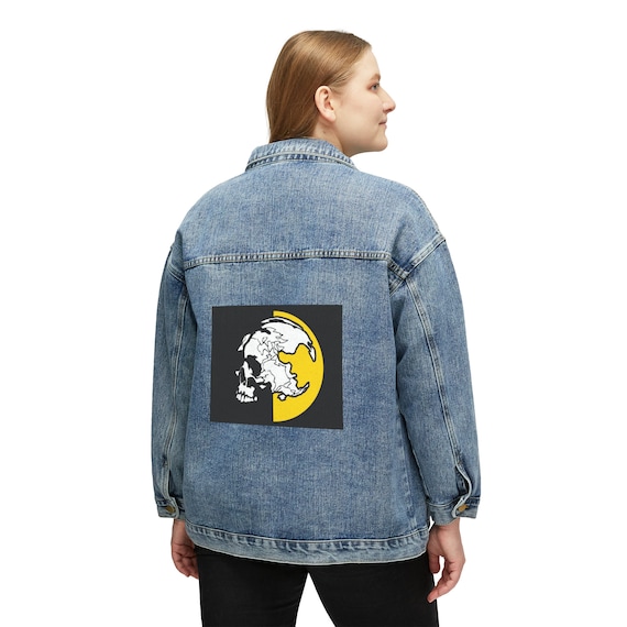 Skull Women s Denim Jacket Oversized Denim Jacket Dark Fashion Statement Piece Etsy