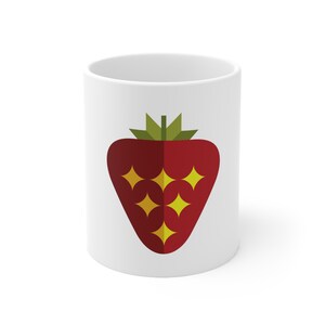 Strawberry Ceramic Mug: Vibrant Design, Daily Use, 11oz