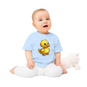 Organic Cute Duckling Baby T-Shirt, Gender Neutral Infant Apparel, Eco-Friendly Kids Clothing, Baby Shower Gift, Animal Lover Top