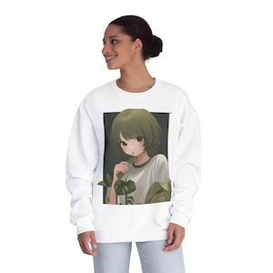 Anime Girl Crewneck Sweatshirt, Japanese Anime Sweatshirt, Kawaii Anime Jumper, Otaku Fashion, Anime Lover Gift, Harajuku Streetwear