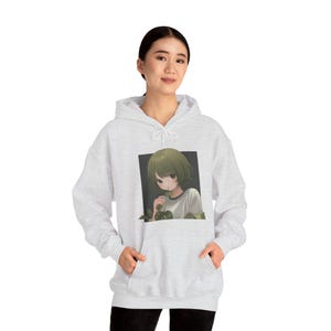 Anime : Plant is my diet Unisex Heavy Blend™ Hooded Sweatshirt - Anime Hoodie - Cozy Hoodie - Unique Drawing Hoodie