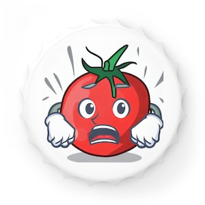 Angry Tomato Bottle Opener - Magnetic Kitchen Gadget - Unique Home Bar Accessory
