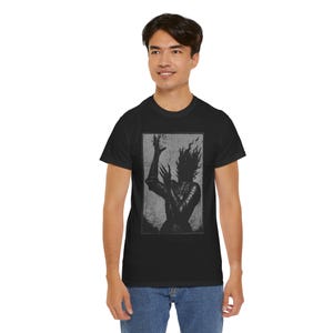 Black Horror Tee, Spooky Shirt, Scary T-shirt, Dark Graphic Top, Creepy Unisex Apparel, Halloween Clothing
