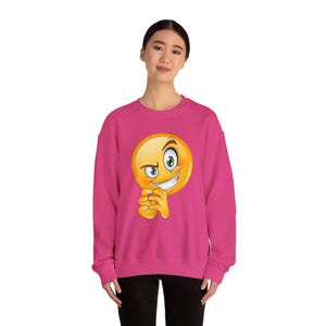 Funny Smiley Unisex Sweatshirt, Greedy Face Jumper, Fun Crewneck Pullover, Hilarious Sweater, Humorous Apparel, Smiley Face Clothing