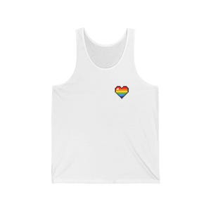Rainbow Heart Unisex Tank Top, Pride Apparel, LGBTQ+ Fashion, Summer Wear, Casual Tank, Gift for Friends