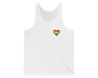 Rainbow Heart Tank Top: Pride LGBTQ+ Summer Apparel
