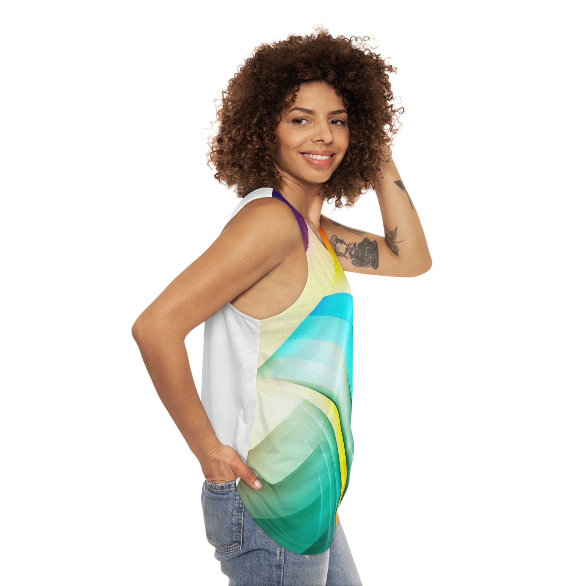 環境に優しいレインボータンクトップ：リサイクルポリエステル