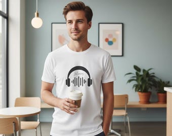 Headphones Soundwave T-Shirt | Music Lyrics Graphic Tee