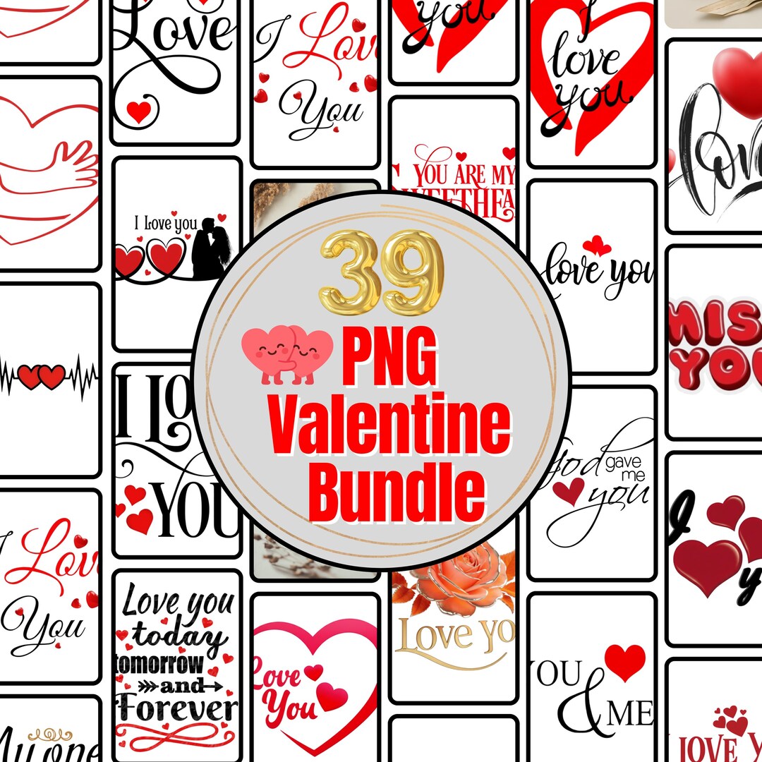 Valentine's Day Quotes PNG Bundle | Love Sayings Clipart - Etsy