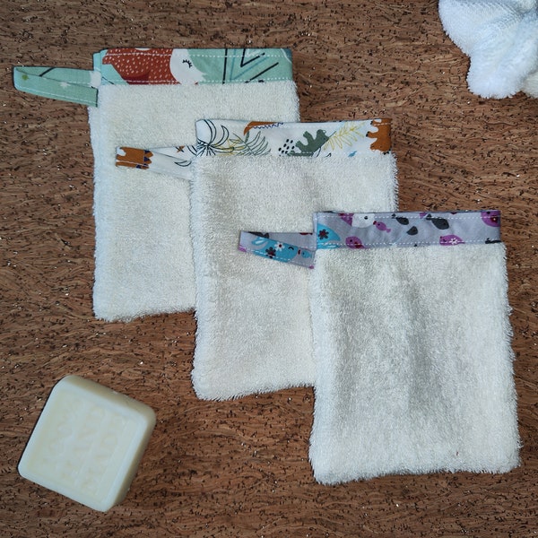 Bamboo terry washcloth. Learning glove for Baby and Child. Baby washcloth