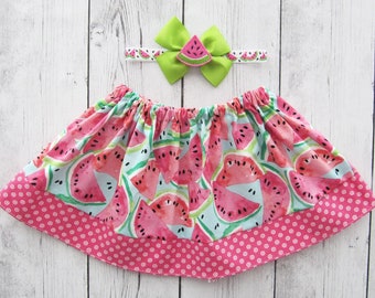 Watermelon Skirt for baby girl - one in a melon dress, baby girl skirt, watermelon baby girl, watermelon skirt girl, summer skirts