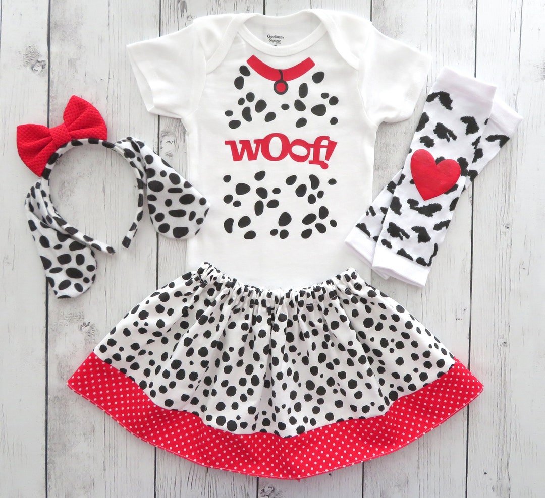 Dalmatian Puppy Halloween Costume in Sizes Baby to Toddler baby Girl