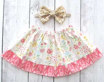 Shabby Chic Skirt for baby girl - floral skirt, hibiscus skirt, baby girl skirt, garden party, spring skirt, summer skirt, shabby chic skirt