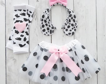 Dalmatian Costume Accessories Set - just add a shirt! - pink puppy dog halloween costume, baby halloween costume, toddler dressing up box