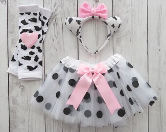 Cow Costume Accessories Set - just add a black shirt! - pink cow halloween costume, baby halloween costume, toddler halloween costume