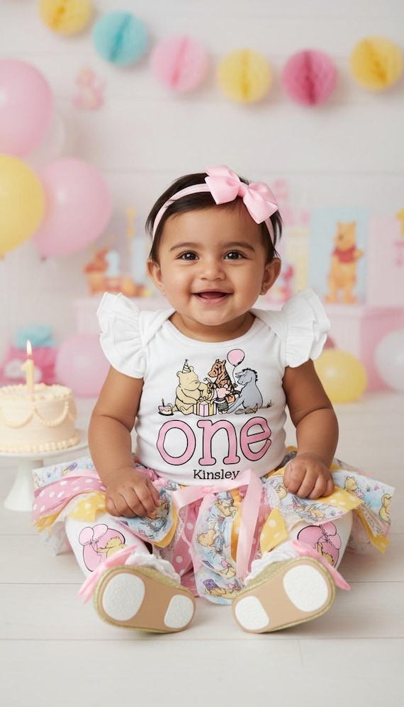 winnie the pooh first birthday dress Winnie the Pooh Dress Smash Cake Outfit First Birthday Clothes Dress One Red