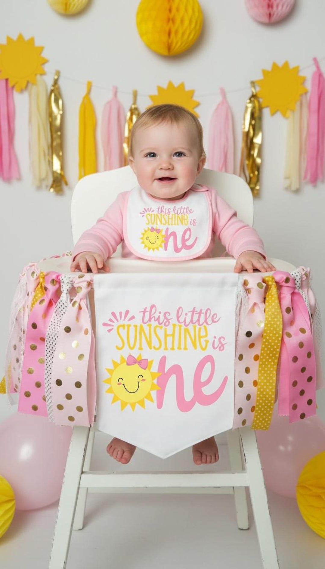 Striscione per seggiolone Sunshine - Sei il mio primo compleanno Sunshine - Italia