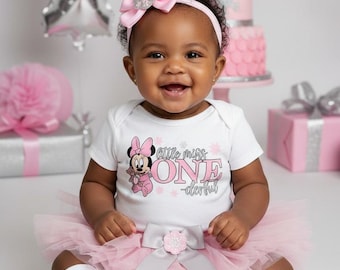 Snowflake Minnie Mouse Birthday Outfit - winter onederland, pink silver, baby girl first birthday dress, miss onederful, winter minnie girl