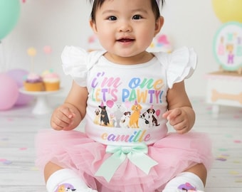 ¡A por todas! Traje de cumpleaños con tutú rosa: cumpleañera, fiesta de primer cumpleaños, vestido para niña de un año, arcoíris pastel. ¡A por todas!