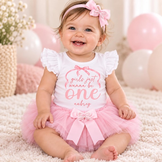 Girls Just Wanna Be One birthday Dress with Tutu