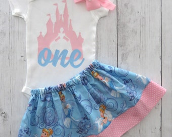 Cinderella First Birthday Outfit - 1st bday dress, cake smash outfit, first birthday dress girl, disney princess birthday, cinderella bday