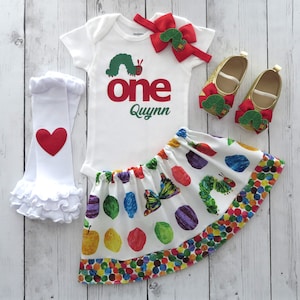 Caterpillar First Birthday Dress - book theme bday, colorful skirt, caterpillar butterfly skirt, 1st birthday outfit girl, customized