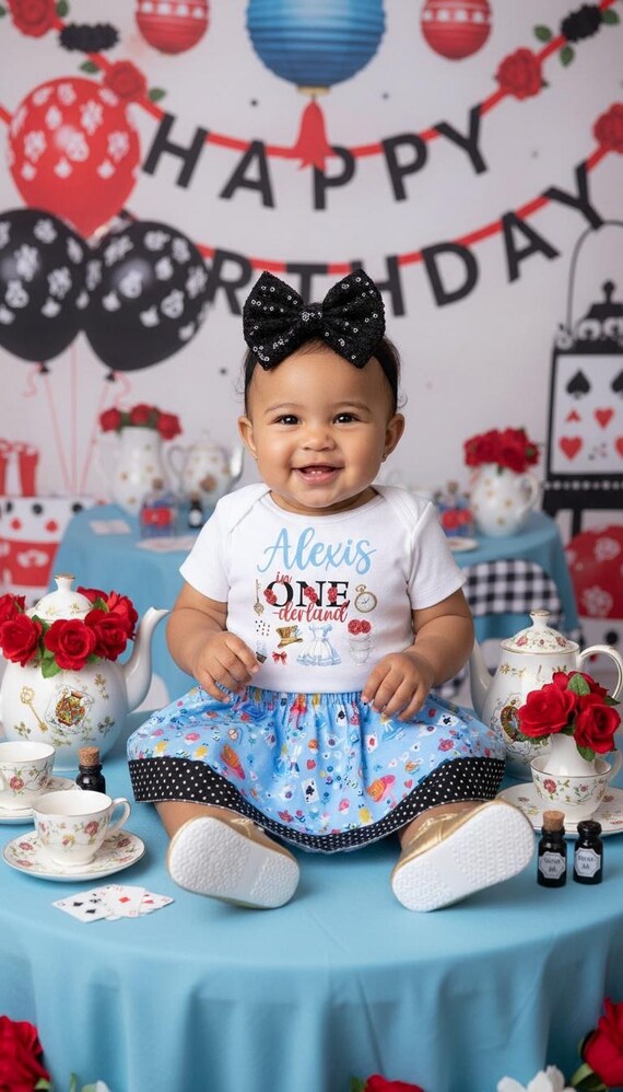 alice in wonderland first birthday dress Alice in Wonderland Dress Up with Headband main image 1
