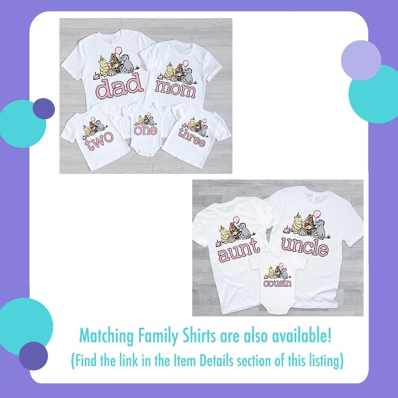Puede incluir: Camisetas familiares blancas con gr&aacute;ficos de animales de dibujos animados y texto. Las camisetas dicen "pap&aacute;", "mam&aacute;", "dos", "uno", "tres", "t&iacute;a", "t&iacute;o" y "primo". Hay camisetas familiares a juego disponibles.