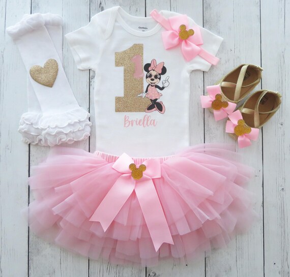 minnie mouse first birthday tutu dress 1st birthday Minnie Mouse dress-ribbon trimmed tutu outfit