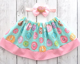 Donut Skirt for baby girl - donut grow up, donut first birthday, donut birthday girl, donut skirt pink, donut skirt for girl, donuts skirt