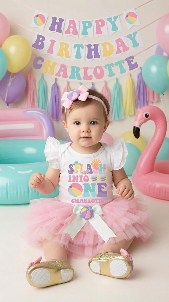 Splash into ONE First Birthday Dress with Tutu