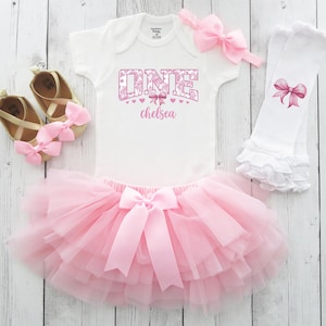 Vestido de aniversário de 1 ano rosa Toile de Jouy com tutu - laço rosa coquete, chinoiserie rosa, roupa de primeiro aniversário menina, tutu de bebê de um ano
