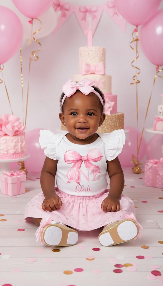 Pink Bow 1st birthday Dress with Tutu - Pink coquette bow, first birthday outfit girl, one year old baby birthday tutu, girls wanna be one Pink Bow 1st birthday Dress with Tutu - Pink coquette bow, first birthday outfit girl, one year old baby birthday tutu, girls wanna be one