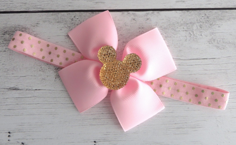 Zapatos de Minnie Mouse rosas y dorados: zapatos para primer cumpleaños, primeros pasos, mocasines, zapatos con brillantina dorada, Minnie Mouse rosa para primer cumpleaños imagen 4